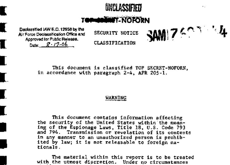 All declassified and approved for public release